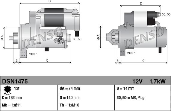 Denso DSN1475 - STARTERIS DSN1475 28100-0Y240