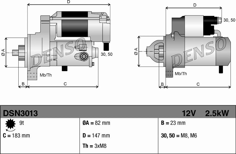 Denso DSN3013 - STARTERIS DSN3013 1611206880