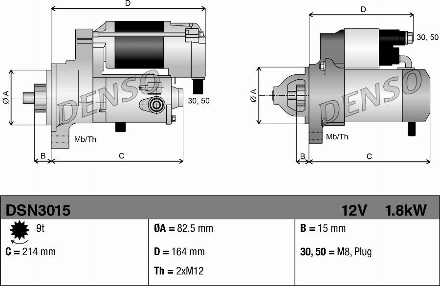 Denso DSN3015 - STARTERIS DSN3015 25-1365