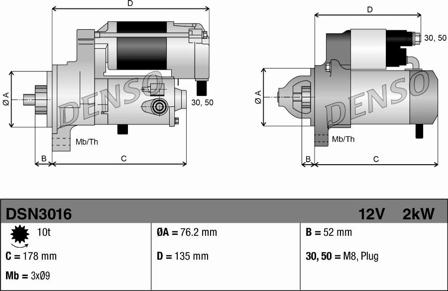 Denso DSN3016 - STARTERIS DSN3016