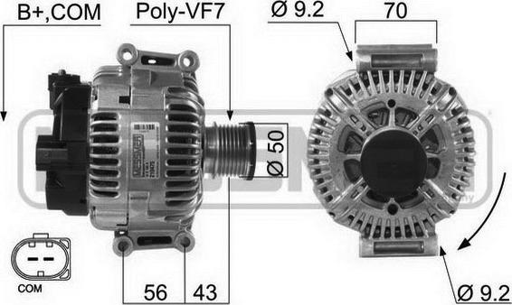 ERA 210475 - ĢENERATORS A6421540202 04801250ACBD