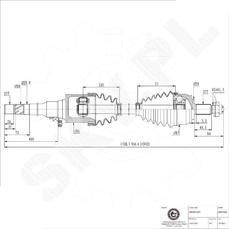 Esen SKV 40SKV205 - Auto Part