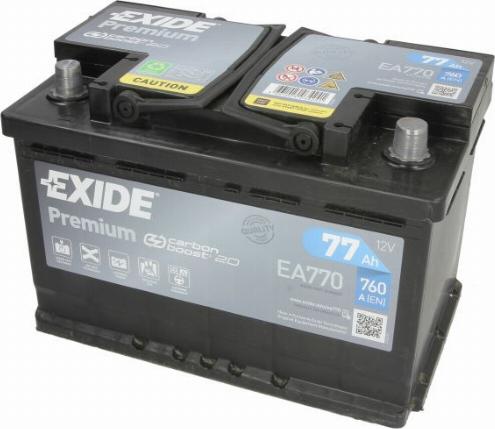 Exide EA770 - 77Ah 760A akumul