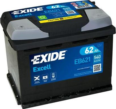Exide EB621 - 62Ah 540A akumul