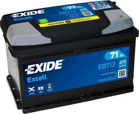 Exide EB712 - 71Ah 670A akumul