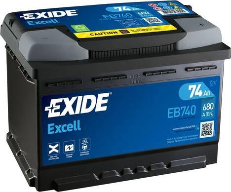 Exide EB740 - 74Ah 680A akumul