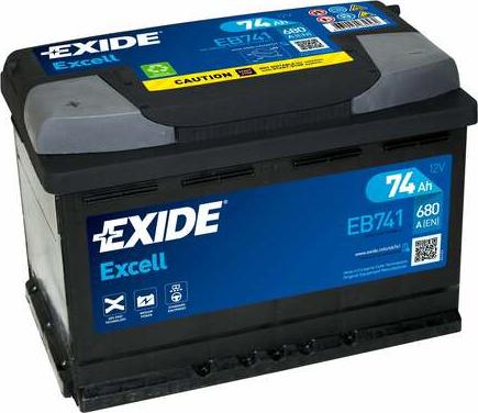Exide EB741 - 74Ah 680A akumul