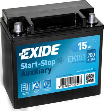 Exide EK151 - 15Ah 200A akumul