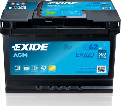 Exide EK620 - 62Ah 680A akumul