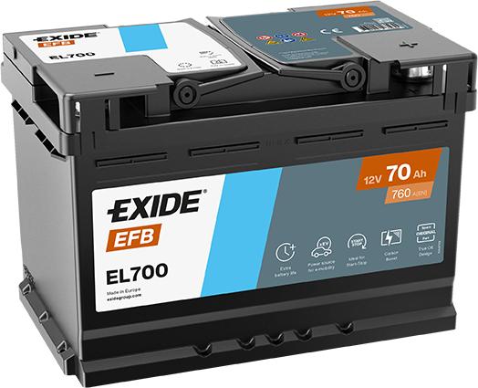 Exide EL700 - 70Ah 760A EFB