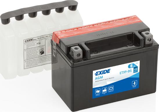 Exide ETX9-BS - Startera akumulatoru baterija