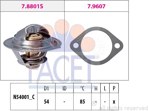 FACET 7.8801 - Termostats, Dzesēšanas