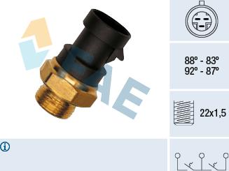 FAE 37900 - Termoslēdzis, Radiatora ventilators
