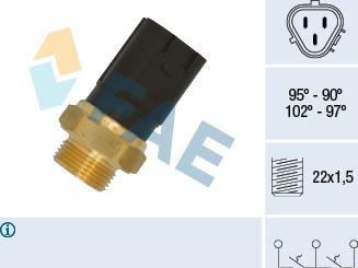 FAE 38185 - Termoslēdzis, Radiatora ventilators