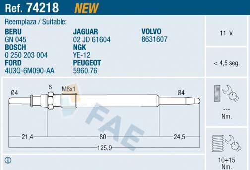 FAE 74218 - Auto Part