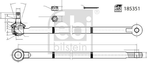 FEBI Bilstein 185351 - Stūres garenstiepnis