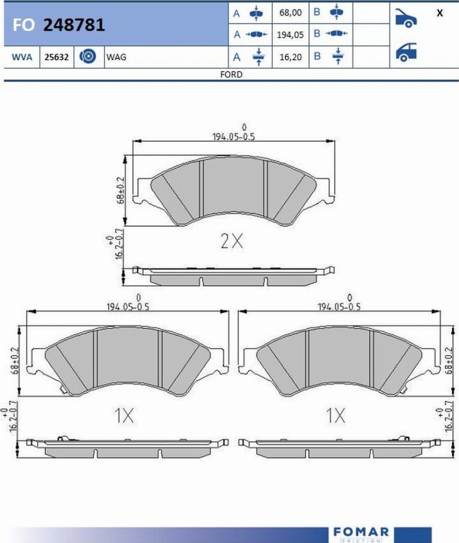 FOMAR Friction FO 248781 - Auto