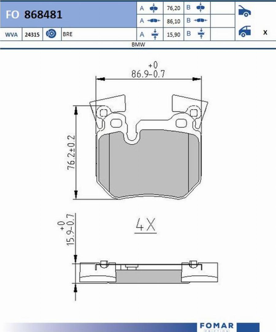 FOMAR Friction FO 868481