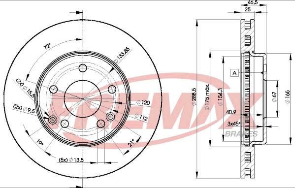 FREMAX BD-0410 - DDF1135 BREMŽU DISKS