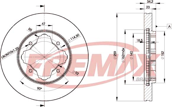 FREMAX BD-0836 - DDF450 BREMŽU DISKS