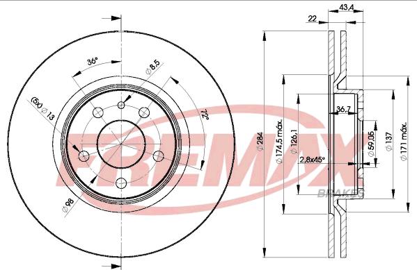 FREMAX BD-1548 - DDF156 BREMŽU DISKS