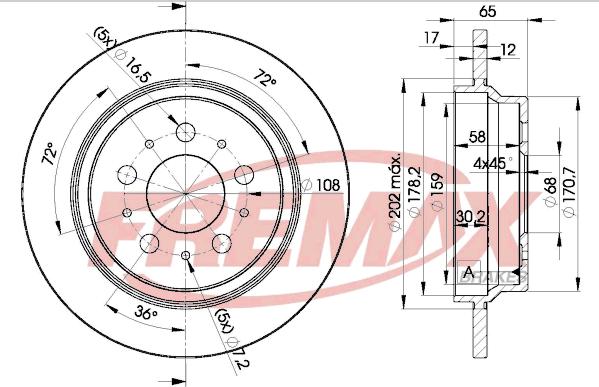 FREMAX BD-1674 - DDF1079 BREMŽU DISKS