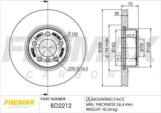 FREMAX BD-2212 - DDF2314C-1 BREMŽU DISKS
