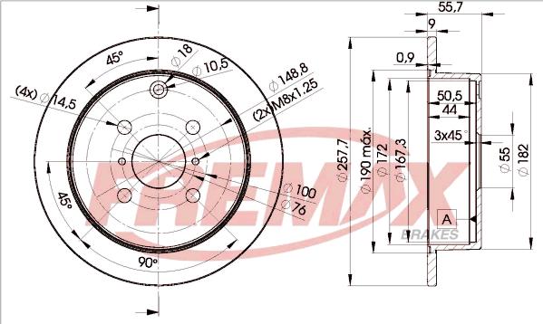 FREMAX BD-2251 - DDF1419 BREMŽU DISKS