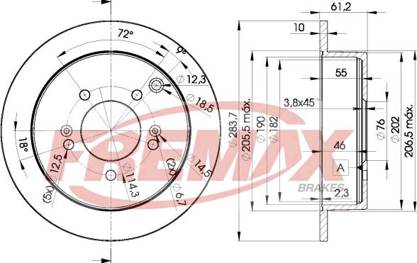 FREMAX BD-2907 - DDF1493 BREMŽU DISKS