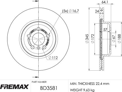 FREMAX BD-3581 - BD-3581 BREMŽU DISKS