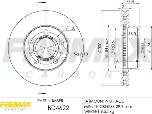 FREMAX BD-4622 - DDF1718 BREMŽU DISKS