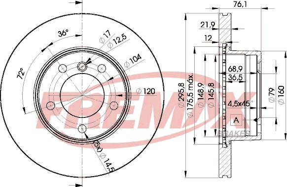 FREMAX BD-4839 - DDF834 BREMŽU DISKS