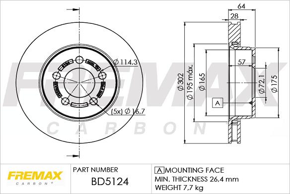 FREMAX BD-5124 - BREMŽU DISKS DODGE