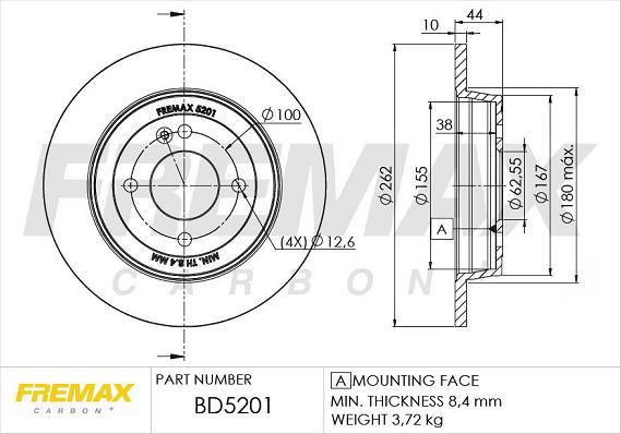 FREMAX BD-5201 - DDF2090C BREMŽU DISKS