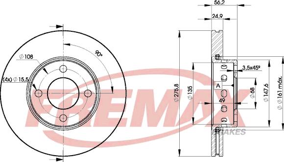 FREMAX BD-8012 - DDF471 BREMŽU DISKS