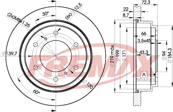 FREMAX BD-8067 - BREMŽU DISKS J3315025