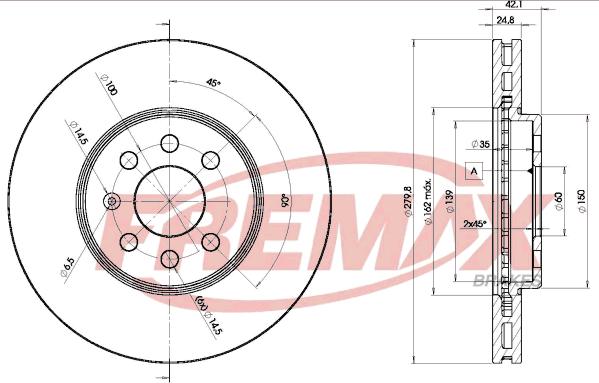 FREMAX BD-9001 - DDF1236 BREMŽU DISKS