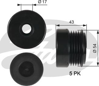GATES OAP7031 - Piedziņas skriemelis, Ģenerators