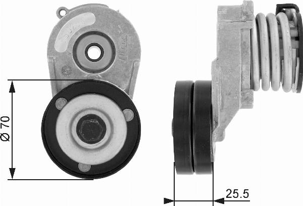 GATES T38432 - Siksnas spriegotājs, Ķīļsiksna