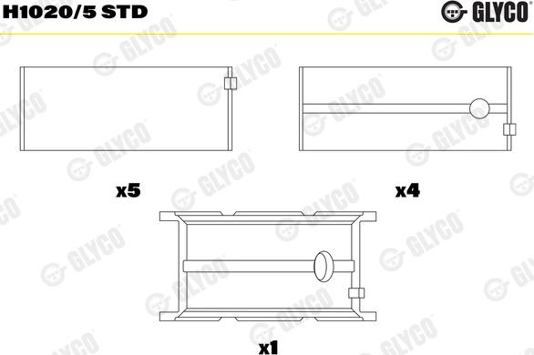 Glyco H1020/5 STD - KLOĶVĀRPSTAS GULTNIS
