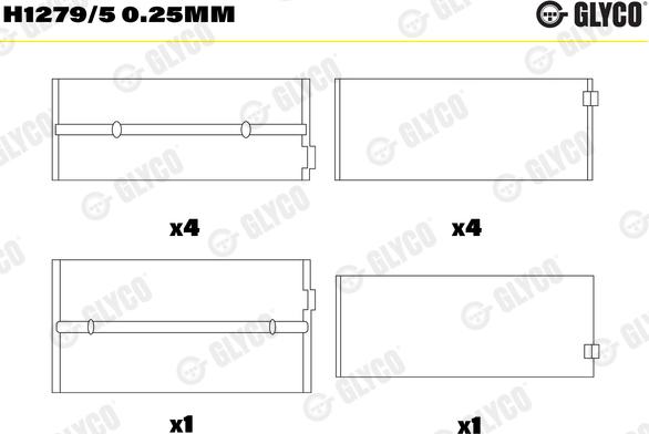 Glyco H1279/50.25MM - KLOĶVĀRPSTAS GULTNIS