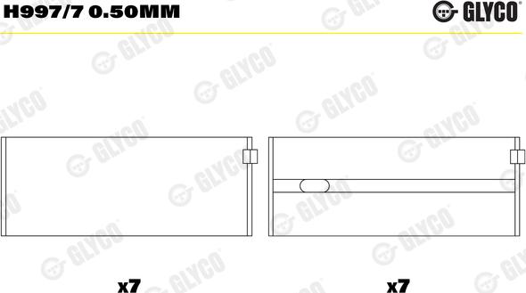 Glyco H997/70.50MM - KLOĶVĀRPSTAS GULTNIS