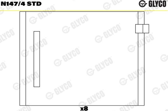 Glyco N147/4STD - SADALES VĀRPSTAS GULTNIS