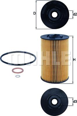 MAHLE OX150D - H932-4X EĻĻAS FILTRS
