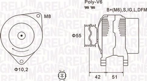 Magneti Marelli 063732126010 - ĢENERATORS 063732126010