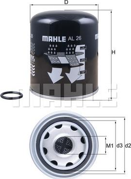 MAHLE AL26 - GAISA SAUSINĀTĀJA FILTRS