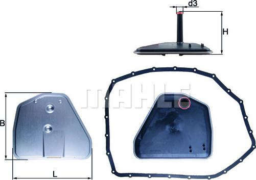 MAHLE HX164D - Hidrofiltrs, Automātiskā pārnesumkārba
