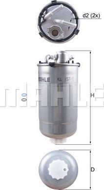 MAHLE KL157/1D - WK853-12 DEGVIELAS FILTRS