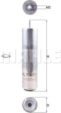 MAHLE KL736/1D - DEGV. FILTRS KL736-1D