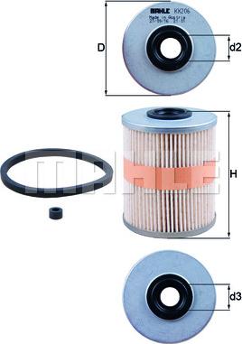 MAHLE KX206D - P733-1X DEGVIELAS FILTRS